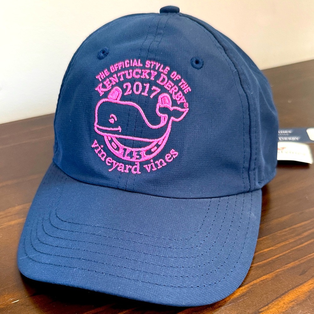 Vineyard Vines Kentucky Derby Hat Blue Pink Velcro Strapback